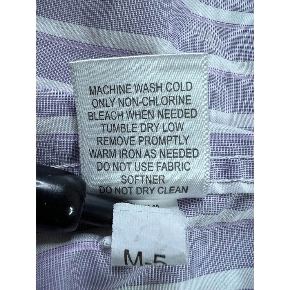 Banana Republic Shirt Mens‎ 2XL Purple White Stripe Non Iron Slim Fit Dress XXL